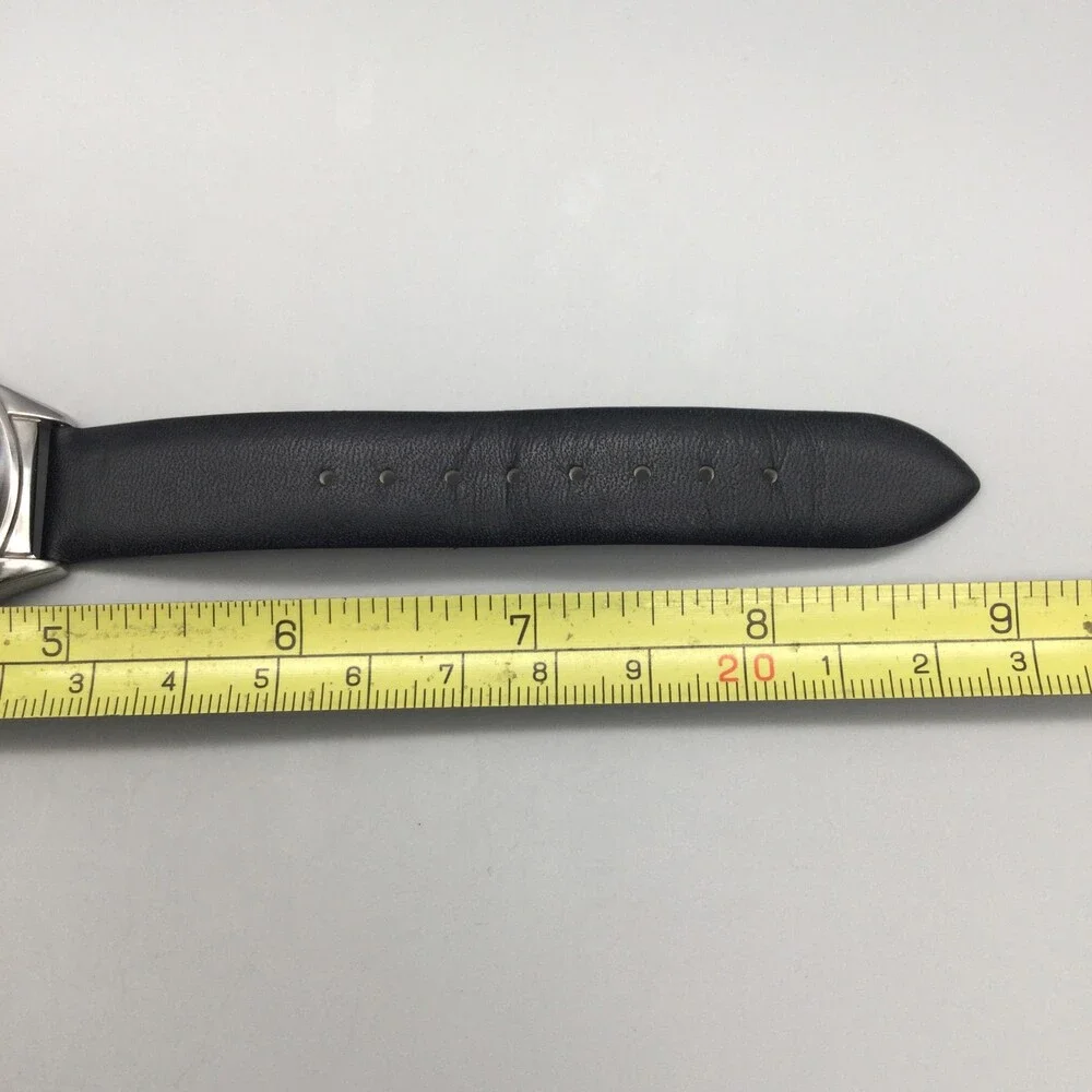 Isaac Mizrahi Live Womens Watch 36mm Black Check Dial Leather IM2647 New Battery